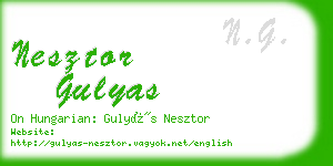 nesztor gulyas business card